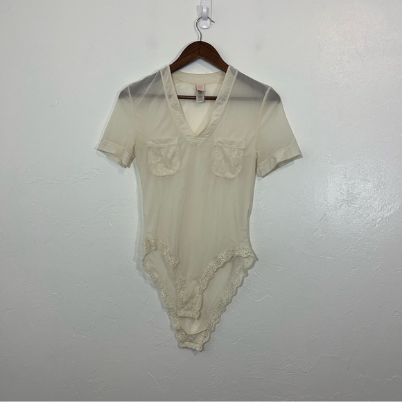 We Are Hah Sheer See Through Short Sleeve BodySuit - Picture 10 of 11